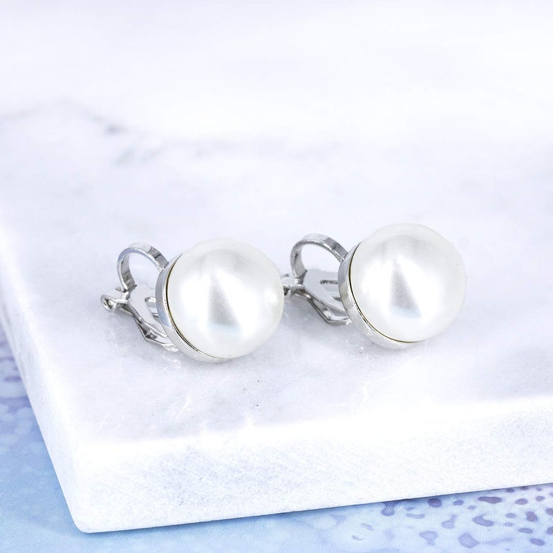 YOQUCOL 12MM Simulated Freshwater Pearl Clip On Stud Earrings Not Pierced Elegant Stud Jewelry For Women - Image 5